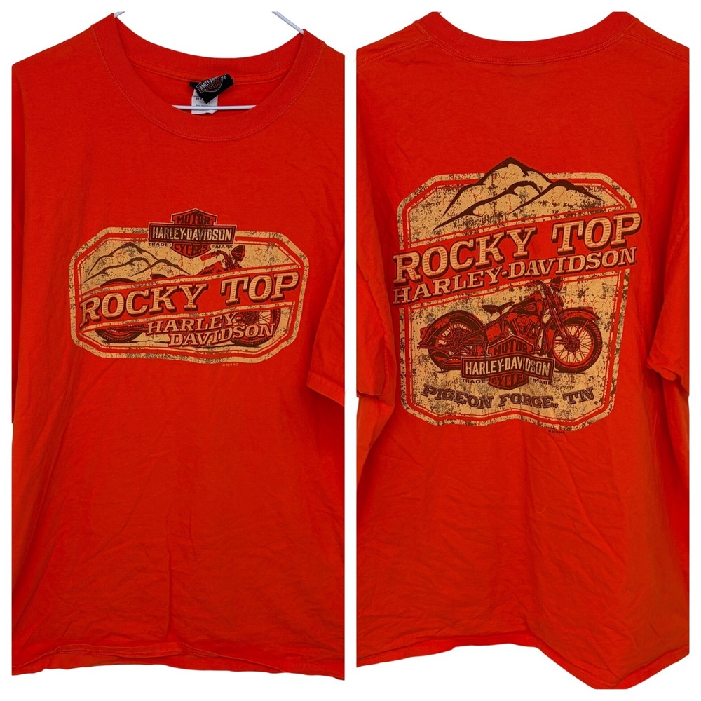 Orange Harley Davidson Motorcycles T Shirt XXL‎ Pigeon Forge, Tennessee Biker